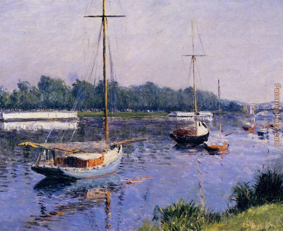The Basin at Argenteuil painting - Gustave Caillebotte The Basin at Argenteuil art painting